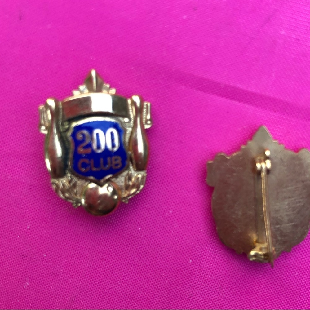 Vintage bowling award pins; “200 club” Art Deco - Picture 2 of 3